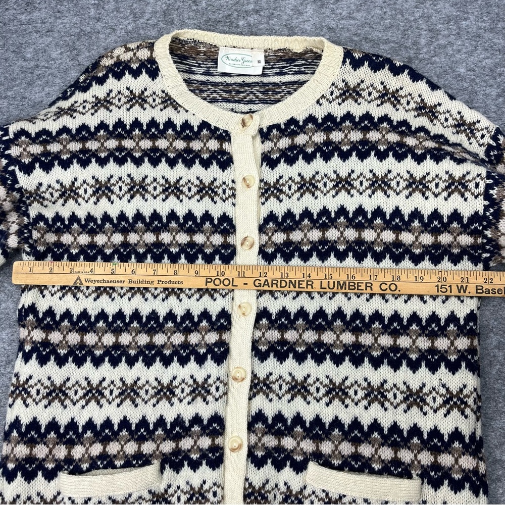 Windsor Greene Wool Nordic Patterned Cardigan Wom… - image 7
